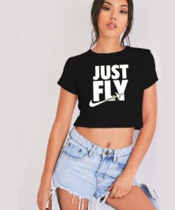 Nike Just Fly It Plane Fumes Mark Crop Top Shirt