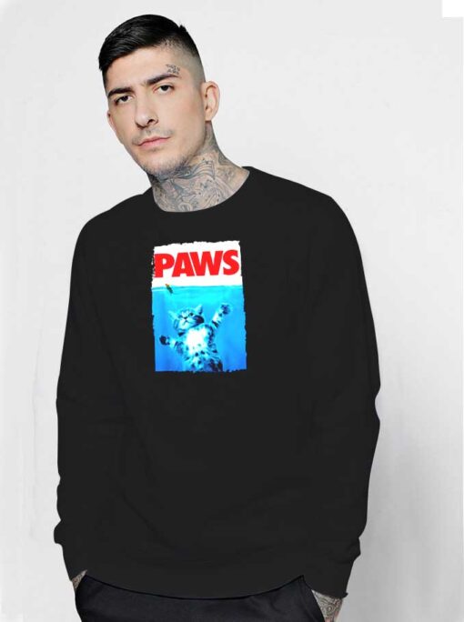 Paws Cat and Mouse Jaws Parody Sweatshirt