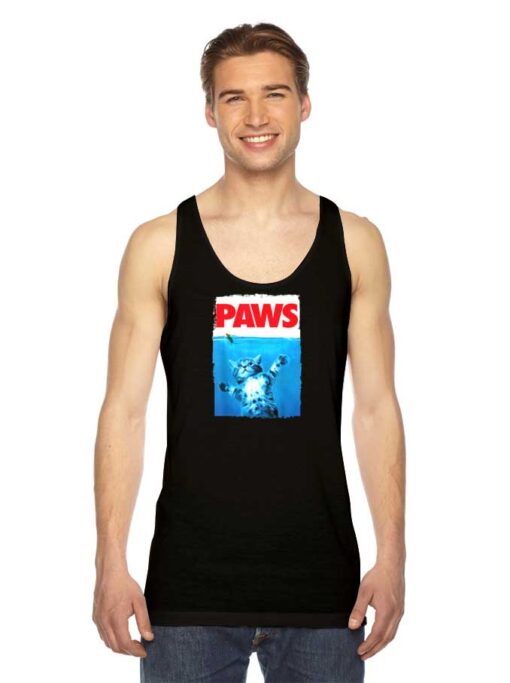 Paws Cat and Mouse Jaws Parody Tank Top