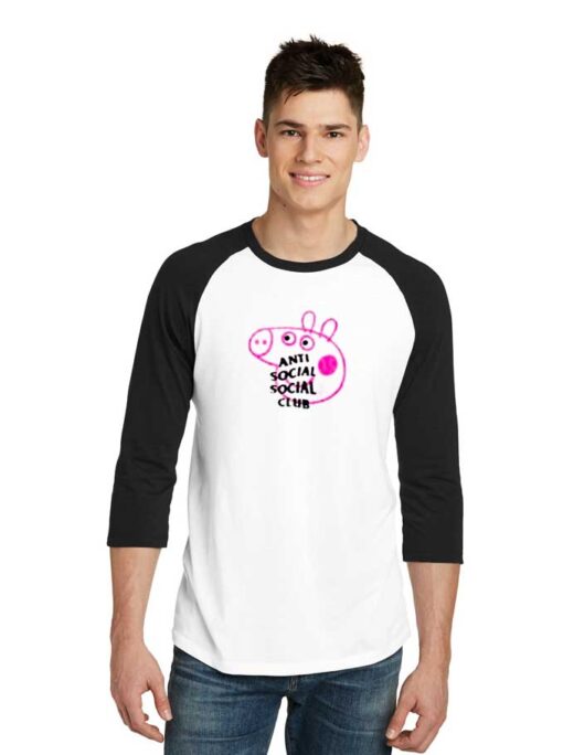 Peppa Pig Anti Social Social Club Raglan Tee