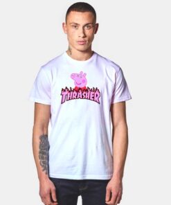 Peppa Pig Family X Thrasher Logo T Shirt