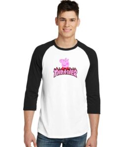 Peppa Pig Family X Thrasher Logo Raglan Tee