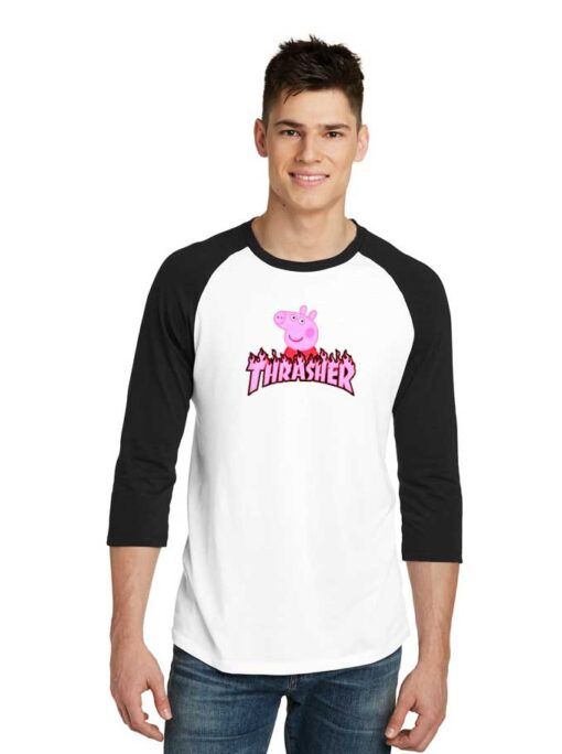 Peppa Pig Family X Thrasher Logo Raglan Tee