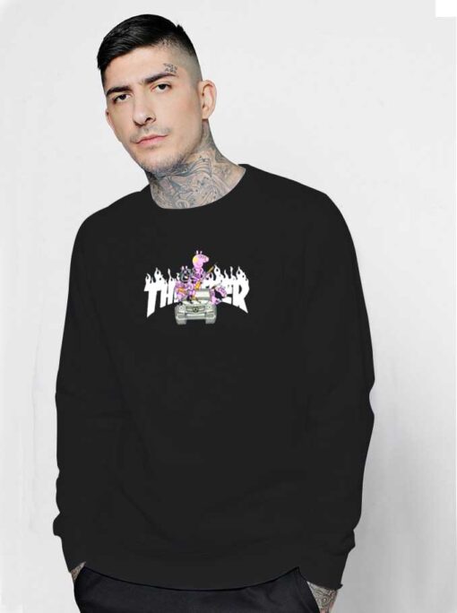 Peppa Pig Gangters Group X Flaming Thrasher Sweatshirt