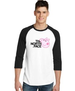 Peppa Pig Head The North Face Raglan Tee