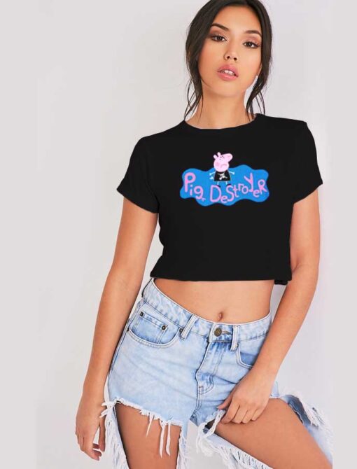 Peppa Pig The Pig Destroyer Punk Crop Top Shirt