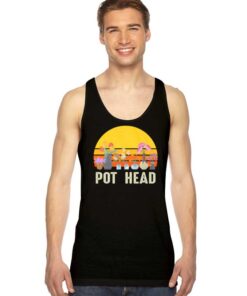 Pot Head Stone Plant Retro Sunset Tank Top