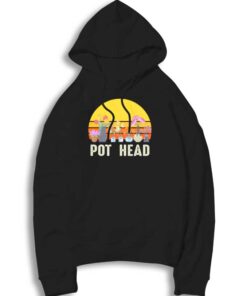 Pot Head Stone Plant Retro Sunset Hoodie