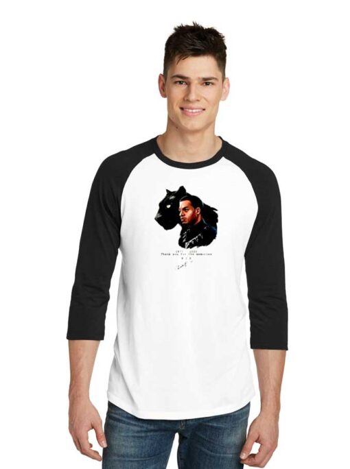 RIP Black Panther Thank You For The Memories Raglan Tee