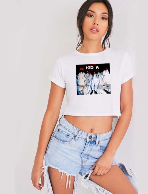 Radiohead Kid A Band Ice Mountain Crop Top Shirt