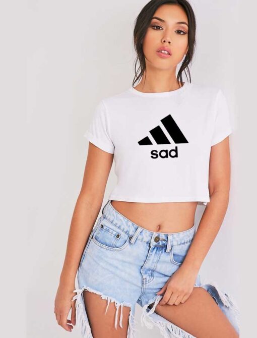 Sad Adidas Logo Inspired Parody Crop Top Shirt