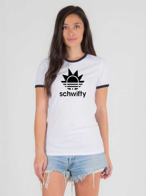 Schwifty Head Adidas Parody Ringer Tee