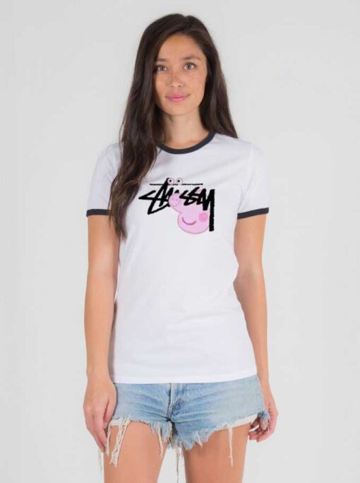 Stussy Band X Peppa Pig Eyes Ringer Tee