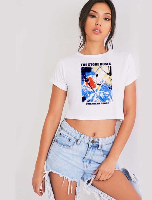 The Stone Roses I Wanna Be Adore Abstract Crop Top Shirt