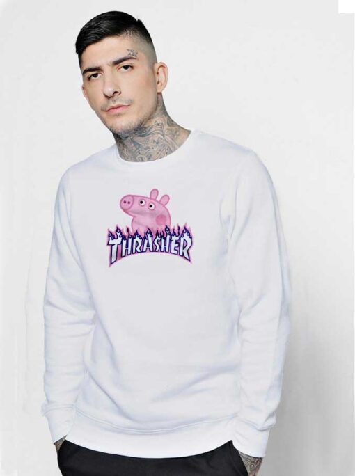 Ugly Peppa Pig Flame Thrasher Parody Sweatshirt