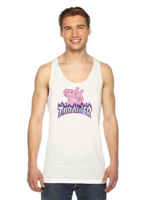 Ugly Peppa Pig Flame Thrasher Parody Tank Top