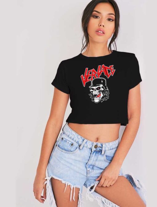 Versace Slayer Fang Skull Crop Top Shirt