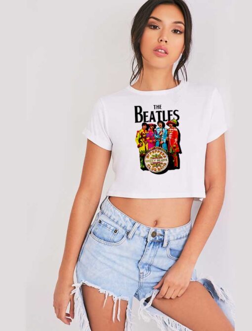 Vintage The Beatles Lonely Hearts Sergeant Crop Top Shirt