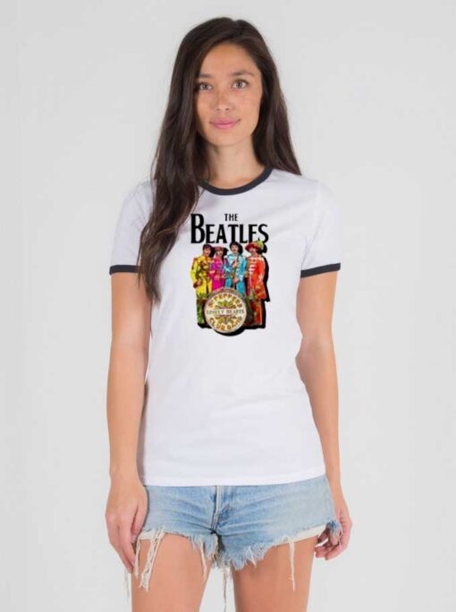 Vintage The Beatles Lonely Hearts Sergeant Ringer Tee