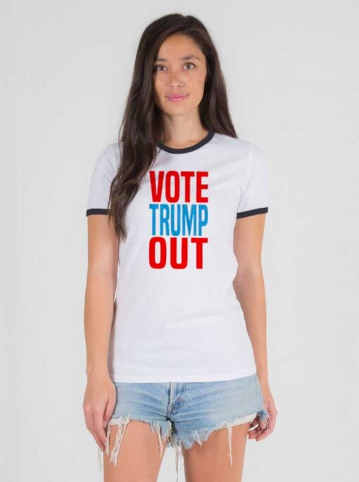 Vote Trump Out United States Election Ringer Tee