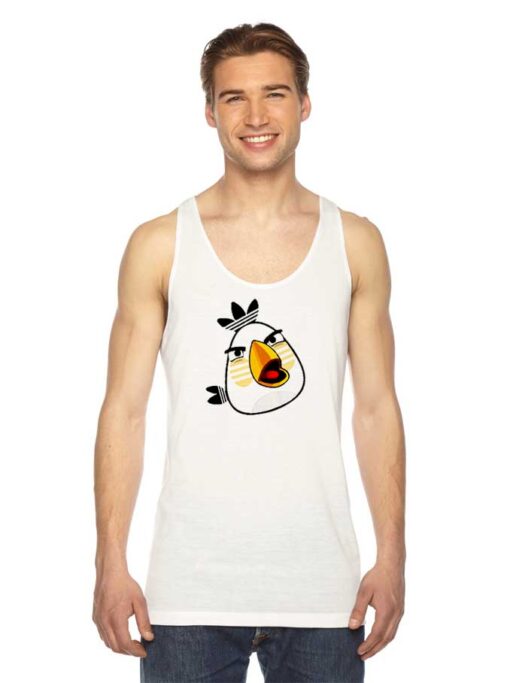 White Angry Bird X Adidas Logo Tank Top