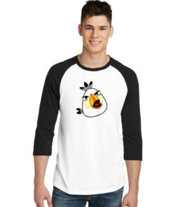 White Angry Bird X Adidas Logo Raglan Tee