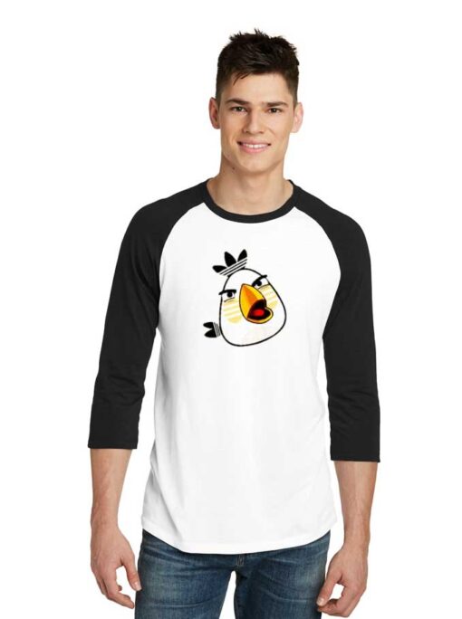 White Angry Bird X Adidas Logo Raglan Tee