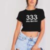 333 Only Half Evil Classic Word Crop Top Shirt