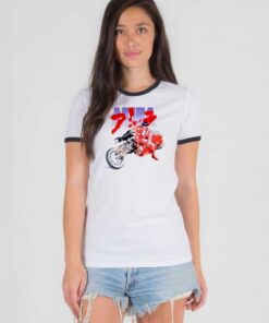 Akira Kaneda Japanese Anime Racer Ringer Tee