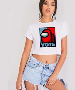 Among Us Election Vote Red For Impostor Crop Top Shirt