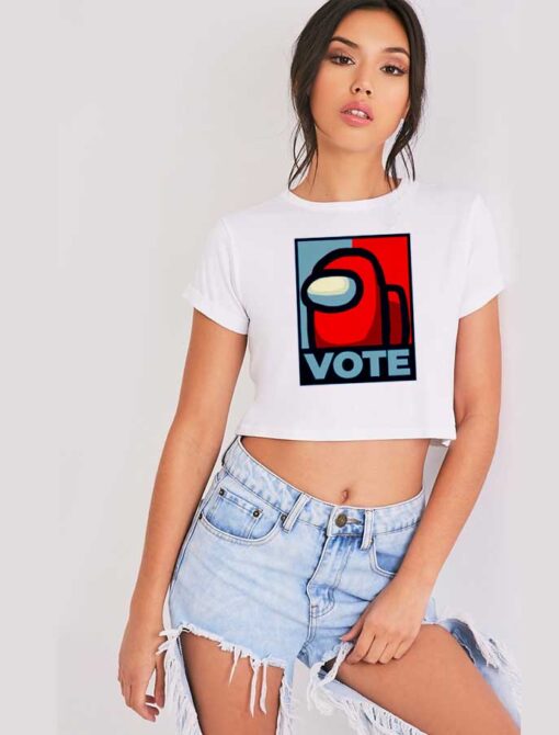 Among Us Election Vote Red For Impostor Crop Top Shirt