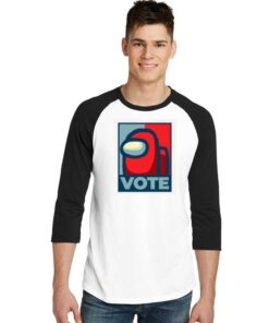 Among Us Election Vote Red For Impostor Raglan Tee