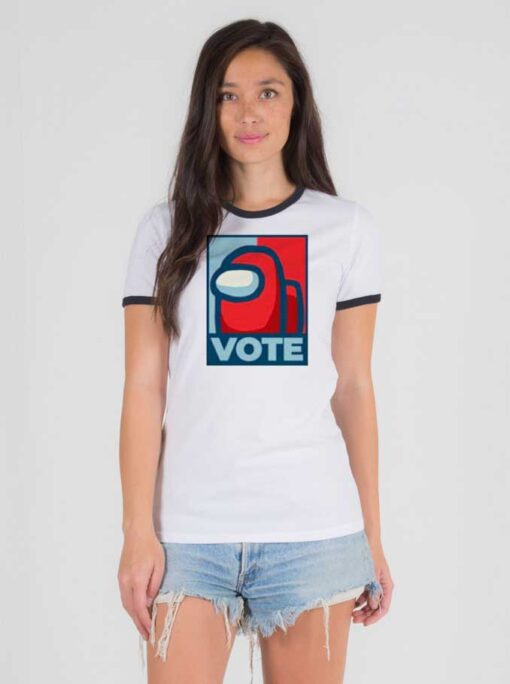 Among Us Election Vote Red For Impostor Ringer Tee