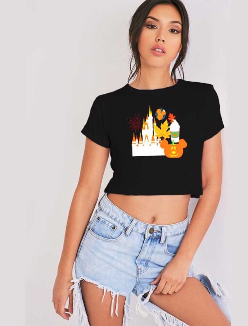 Autumn Kingdom Disney Castle Halloween Crop Top Shirt