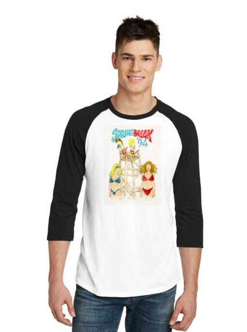 Beavis And Butthead Spring Break 1994 Beach Raglan Tee