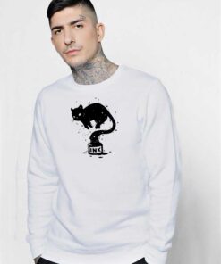 Black Cat Ink Bottle Art Sweatshirt