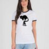 Black Cat Ink Bottle Art Ringer Tee