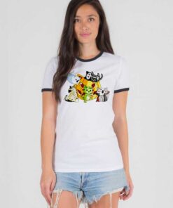 Catoween Cosplaying Halloween Cats Ringer Tee