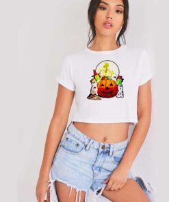 Charlie Brown Family Halloween Pumpkin Crop Top Shirt