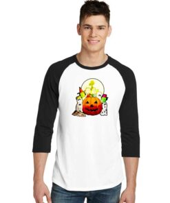 Charlie Brown Family Halloween Pumpkin Raglan Tee