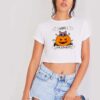 Cute Cat in Pumpkin Happy Halloween Crop Top Shirt