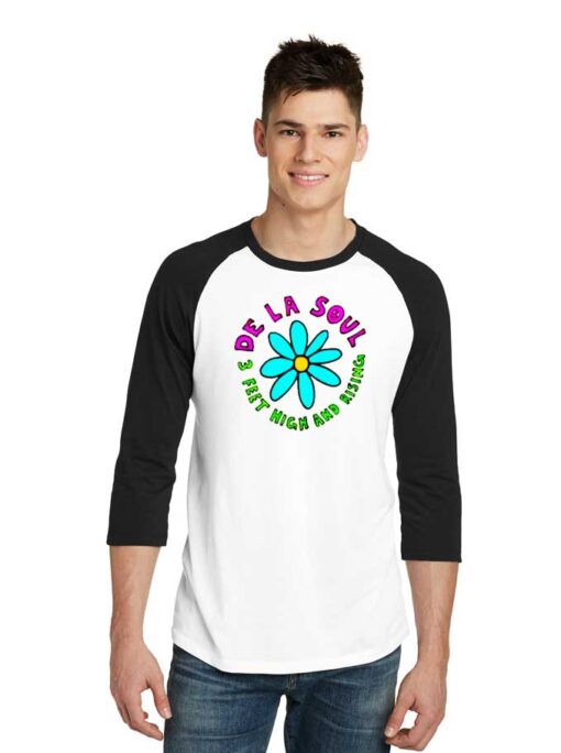 De La Soul 3 Feet High And Rising Flower Raglan Tee