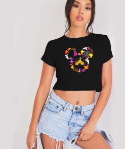 Disney Mickey Mouse Halloween Castle Crop Top Shirt