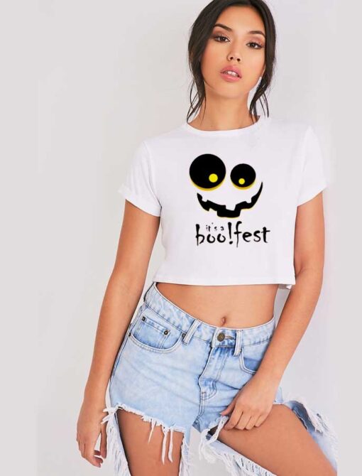 Funny Halloween It's A Boo Festival Crop Top Shirt