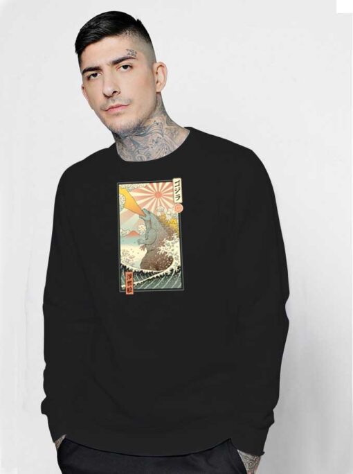 Godzilla Japanese King Kaiju Ukiyo-e Art Sweatshirt