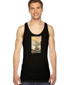 Godzilla Japanese King Kaiju Ukiyo-e Art Tank Top