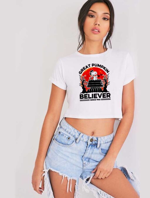 Great Pumpkin Believer Since 1966 Crop Top Shirt