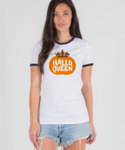 Halloqueen Crown Orange Pumpkin Ringer Tee