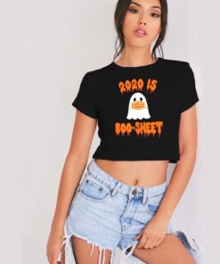 Halloween 2020 Is Boo Sheet Masked Ghost Crop Top Shirt