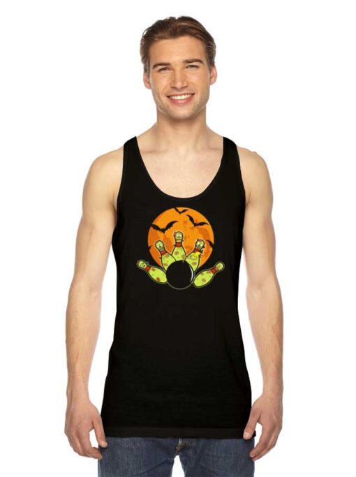 Halloween Bowling Zombie Pins Bomb Tank Top